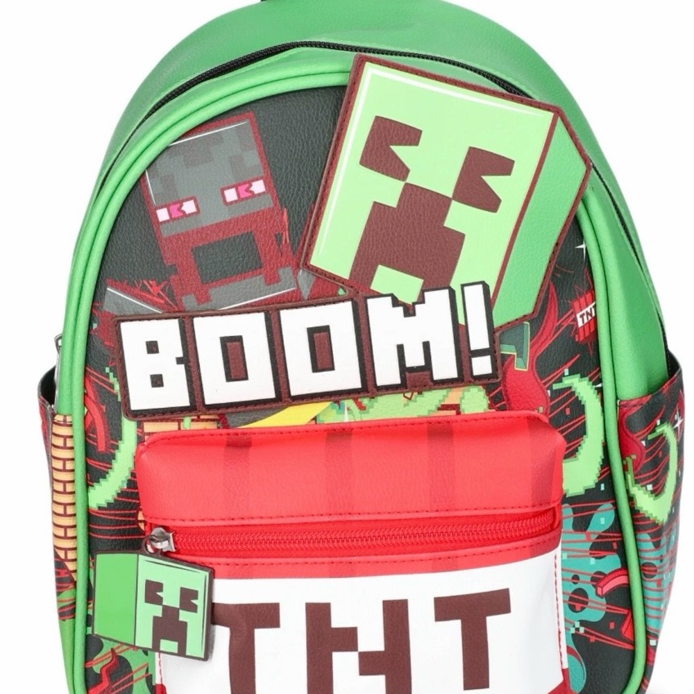 Minecraft Explosion TNT Mini Backpack, Green - Picture 9 of 10